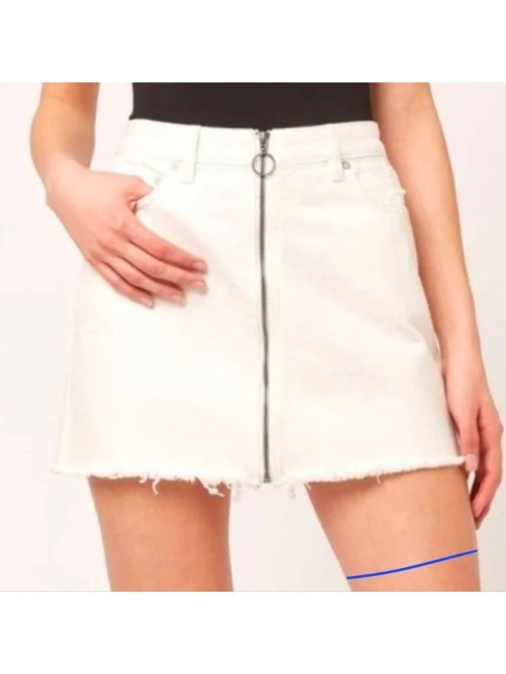 We The Free "Zip It Up" Vintage Denim Mini Skirt by Free People Sz: 4/27 Cotton